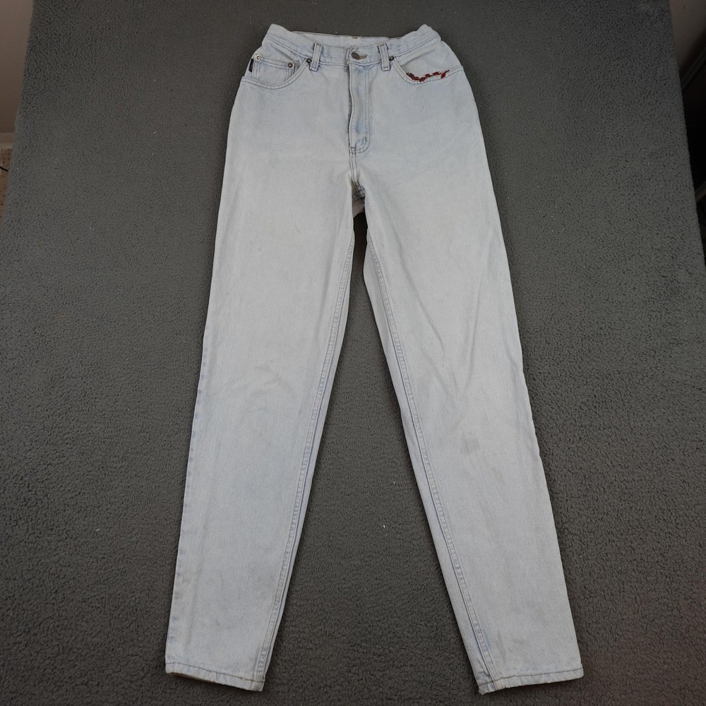 Vintage Chic By H.I.S. Jeans Womens 8/32 Light Blue High Rise Beaded Tapered 90s